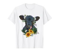 Angus Rancher Noir Vache Amoureux Vache Tournesol T-Shirt