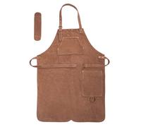 Angus Stoke Grembiule in Pelle Premium Henry - grembiule da Barbecue in Pelle pieno Fiore - Grembiule in Pelle Vintage One-Cut - BBQ & Cucina - Henry (OneSize, Marrone)