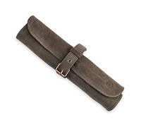 Angus Stoke Harvey Étui à couteaux en cuir véritable pour cuisiniers - Sac à couteaux refermable - Vert olive