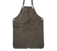 Angus Stoke Tablier de barbecue en cuir de qualité supérieure - Coupe unique - Vintage - Pour barbecue et cuisine - Archie, vert foncé, L-XL