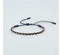 ANGYANG Bracelet Tissé,Corde Noire avec Fil d'or Tissé À La Main Bracelet À Breloques Réglable Tibétain Bouddhiste Simple Cadeau D'Amitié pour Garçon Fille Couples Hommes Femmes