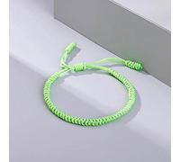 ANGYANG Bracelet Tissé,Fil De Nylon Vert Clair Tissé À La Main Noeuds Bouddhistes Tibétains Bracelets À Breloques Réglables Cadeau D'Amitié Chanceux pour Garçon Fille Couples Hommes Femmes