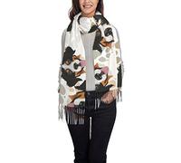 ANGYANG Écharpe chaude, pattes de chien bouvier bernois, femmes grands châles doux au toucher cachemire enveloppes étole légère 192x75 cm