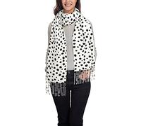 ANGYANG Écharpe chaude, pois dalmatiens noirs, grands châles doux au toucher cachemire pour femmes, étole légère 192x75 cm, Taille unique