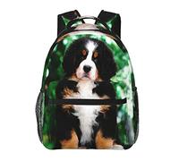ANGYANG Sac à dos décontracté chien de montagne bernois cartable classique sac d'école résistant à l'eau sac à dos décontracté avec poches latérales