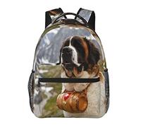 ANGYANG Sac à dos décontracté St Bernard Dog Classic Bookbag Sac d'école résistant à l'eau Sac à dos décontracté avec poches latérales