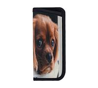 ANGYANG Sac à lunettes souple Ruby Cavalier King Charles Spaniel Puppy Dog Anti-Scratch Spectacles Sleeve Étui à lunettes portable Étui à lunettes de soleil en néoprène