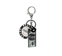 Angyape Porte-clés souvenir de Las Vegas pour sac à main, jetons de poker et argent, porte-clés de voiture, cadeau pour les fans de casino