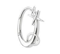 Angyape Porte-clés Y2K en argent cool avec mousqueton en forme d'étoile sécurisée pour voiture - Joli sac - Cadeau pour homme et femme, Argenté, Large