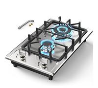 ANHANE Barbecue à gaz avec 2 brûleurs en acier inoxydable - Allumage électronique pour gaz LP et gaz naturel pour la cuisson