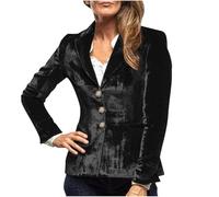 ANHATUIV Costumes et blazers en velours pour femme - Cardigan à revers cranté - Couleur unie - Veste formelle - Manteau élégant - Vêtement d'extérieur élégant - Coupe ajustée pour le travail, le