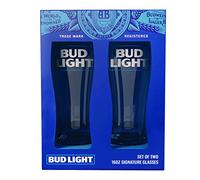 Anheuser Busch Bud Light Signature Lot de 2 verres à bière pour boissons, soda, eau, 473 ml