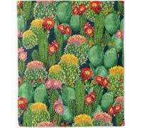 ANHOPE Couverture Coloré Plante Fleur Cactus Plaid Flanelle en Microfibre Plaid Doux Chaude Léger pour Lit Canapé Couverture Décorative pour Enfants Adultes 150 x 200 cm