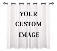 ANHOPE Rideaux D'extérieur Personnalisé avec Photo Rideaux Extérieur avec Oeillet ou Passe Tringle Rideau Imprimé Tropical Océan Plage Palmier Arbre pour Jardin Pergola Terrasse Balcon