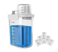 Anhow 1800ml Distributeur Lessive Liquide, Transparent Distributeur de Lessive avec Gobelet pour Lessive Liquide Poudre à Laver - Capacité D’échelle: 1400 ml