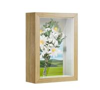 Anhow 3D Cadre Boîte 10x15 cm (3.9x5.9 Pouce), 1pcs Cadre 3D Profond avec Vitre Transparente Incassable pour Fleurs, Souvenirs, Diamond Painting - 3cm Profondeur/Grain de Bois