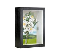 Anhow 3D Cadre Boîte 10x15 cm (3.9x5.9 Pouce), 1pcs Cadre 3D Profond avec Vitre Transparente Incassable pour Fleurs, Souvenirs, Diamond Painting - 3cm Profondeur/Noir