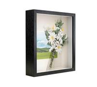 Anhow 3D Cadre Boîte 15x20cm (5.9x7.8 Pouce), 1pcs Cadre 3D Profond avec Vitre Transparente Incassable pour Fleurs, Souvenirs, Diamond Painting - 3cm Profondeur/Noir