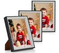 Anhow Cadre Photo 15x20 cm, Lot de 3 Cadre Photo 6x8 Pouce avec Plaque Acrylique Transparente Incassable - Noir et Blanc/3 Pièces
