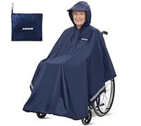 Anhow Fauteuil Roulant Poncho Pluie, Universelle Cape de Pluie pour Fauteuil Roulant Imperméable - Bleu