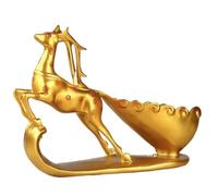 Anhuastar Porte-bouteille de vin décoratif en forme de cerf rustique en résine marron (doré)