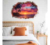 ANHUIB Grande percée Coucher de soleil Stickers muraux Décorations