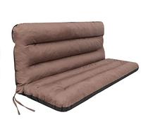 Ania Coussin pour palette, extérieur, balancelle, banc de jardin, avec dossier. Imperméable et de qualité supérieure - Taille XXL, largeur d’assise : 180 cm - Marron clair