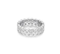 ANIA HAIE Bague Chic Creator Double Row Bezel en Argent Sterling 925, sertie de 60 zircons, Taille EUR : 52, avec Emballage Cadeau