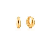 ANIA HAIE Boucles d'oreilles pour femme Luxe Minimalism Huggie Hoop en argent sterling plaqué or 14 carats, longueur 11 mm, avec emballage cadeau