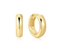 ANIA HAIE Boucles d'oreilles créoles Dusk Divas Dome Band Huggies en argent sterling 925 plaqué or 14 carats, dimensions : 8,5 x 3,5 mm, emballage cadeau inclus