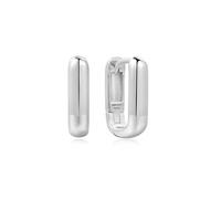 ANIA HAIE Boucles d'oreilles créoles Dusk Divas Dome ovale Huggies en argent sterling 925, dimensions : 13,5 x 3,5 mm, emballage cadeau inclus