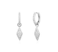 ANIA HAIE Boucles d'oreilles créoles Dusk Divas Pavé Sparkle Huggies en argent sterling 925, serties de 82 zircons, dimensions : 8,5 x 1,5 mm, emballage cadeau inclus