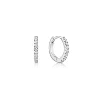 ANIA HAIE Boucles d'oreilles créoles Ear Edit Sparkle Huggie Hoop en argent sterling, serties de 18 zircones, diamètre 12 mm, avec emballage cadeau