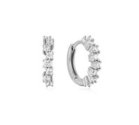 ANIA HAIE Boucles d'oreilles créoles EDIT EAR pour femme en argent sterling 925, serties de 16 zircons, taille : 11,5 mm, emballage cadeau inclus