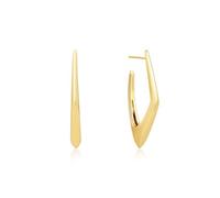 ANIA HAIE Boucles d'oreilles créoles polished punk en argent sterling 925 plaqué or 14 carats, dimensions : 38 x 18 mm, emballage cadeau inclus