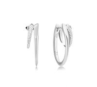 ANIA HAIE Boucles d'oreilles créoles polished punk pour femme en argent sterling 925, serties de 66 zircons, taille : 22,5 mm, emballage cadeau inclus
