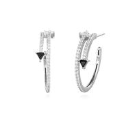 ANIA HAIE Boucles d'oreilles créoles Sunshine Chaser Pave Double Arrow Stud Hoops en argent sterling 925, serties de 74 zircones, dimensions : 23 x 1,4-4,5 mm, emballage cadeau inclus