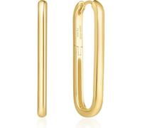 ANIA HAIE Boucles d'oreilles créoles Vogue Maven Tube Oversized U Hoop en argent sterling 925 plaqué or 14 carats, dimensions : 34 x 2,5 mm, emballage cadeau inclus