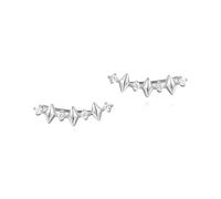 ANIA HAIE Boucles d'oreilles Dusk Divas Multi Sparkle Climber Studs en argent sterling 925, serties de 8 zircons, taille : 16,7 x 5 mm, emballage cadeau inclus