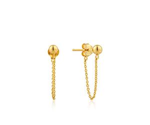 ANIA HAIE Boucles d'oreilles modernes minimalistes pour femme en argent sterling 925 plaqué or 14 carats, taille : 2 cm, avec emballage cadeau