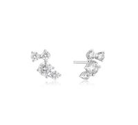 ANIA HAIE Boucles d'oreilles pour femme Chic Creator Pavé Climber Stud Boucles d'oreilles en argent sterling 925, ornées de 8 zircons, taille : 0,5 x 5,5 mm, emballage cadeau inclus