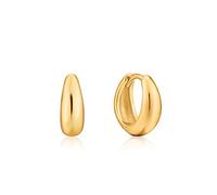 ANIA HAIE Boucles d'oreilles pour femme Luxe Minimalism Huggie Hoop en argent sterling plaqué or 14 carats, longueur 11 mm, avec emballage cadeau