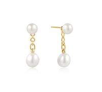 ANIA HAIE Boucles d'oreilles pour femmes Chic Creator Freshwater Pearl Stud Jackets en argent sterling 925 plaqué or 14 carats, ornées de 4 perles d'eau douce, taille : 13,5 mm, taille des perles