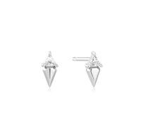 ANIA HAIE Boucles d'oreilles Sunshine Chaser Triangle Zircon Géométrique Stud Ear Jackets Argent sterling 925 serties de 1 zircone Taille 9 x 3,6 mm Emballage cadeau inclus