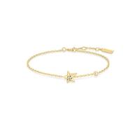 ANIA HAIE Bracelet Melodic Poet Sparkling Star, en argent sterling plaqué or 14 carats, pendentif étoile serti d'un zircon, longueur 16,5 cm + rallonge de 2 cm, avec emballage cadeau