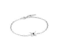 ANIA HAIE Bracelet Polished Punk pour femme en argent sterling, serti de 6 zircones et de nacre, longueur 16,5 cm + 2 cm, avec emballage cadeau
