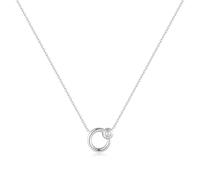 ANIA HAIE Chic Creator Hoop Freshwater Pearl Collier pour femme en argent sterling 925, orné d'une perle, longueur : 40 cm + rallonge de 5 cm, emballage cadeau inclus