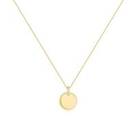 ANIA HAIE Collier chic Creator Disc pour femme en argent sterling 925 plaqué or 14 carats, pendentif serti de 5 zircons, longueur : 45 cm + rallonge de 5 cm, emballage cadeau inclus