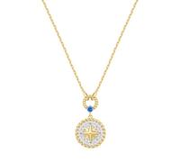 ANIA HAIE Collier Chill Voyager pour femme en argent sterling 925, orné de 49 zircons et d'un zircon bleu, longueur : 43 cm + rallonge de 5 cm, emballage cadeau inclus, 43 + 5 cm, Zircone cubique