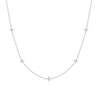 ANIA HAIE Collier pour femme Dusk Divas Stars Station en argent sterling 925, serti de 5 zircons, longueur : 38 cm + rallonge de 7,5 cm, emballage cadeau inclus